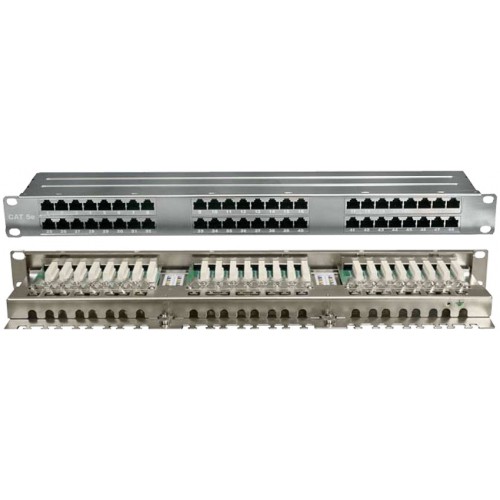 Патч-панель 19" Кат.5е Hyperline PPHD-19-48-8P8C-C5E-SH-110D 1U 48 портов